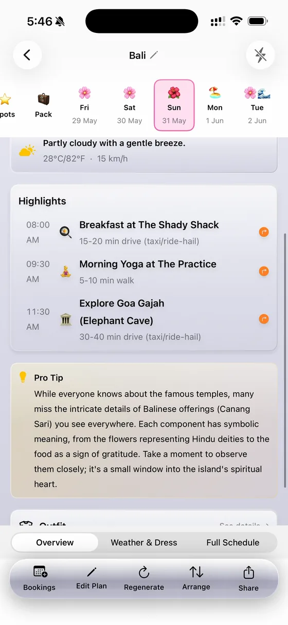 Day 3 — The Shady Shack, morning yoga and Goa Gajah (Elephant Cave)